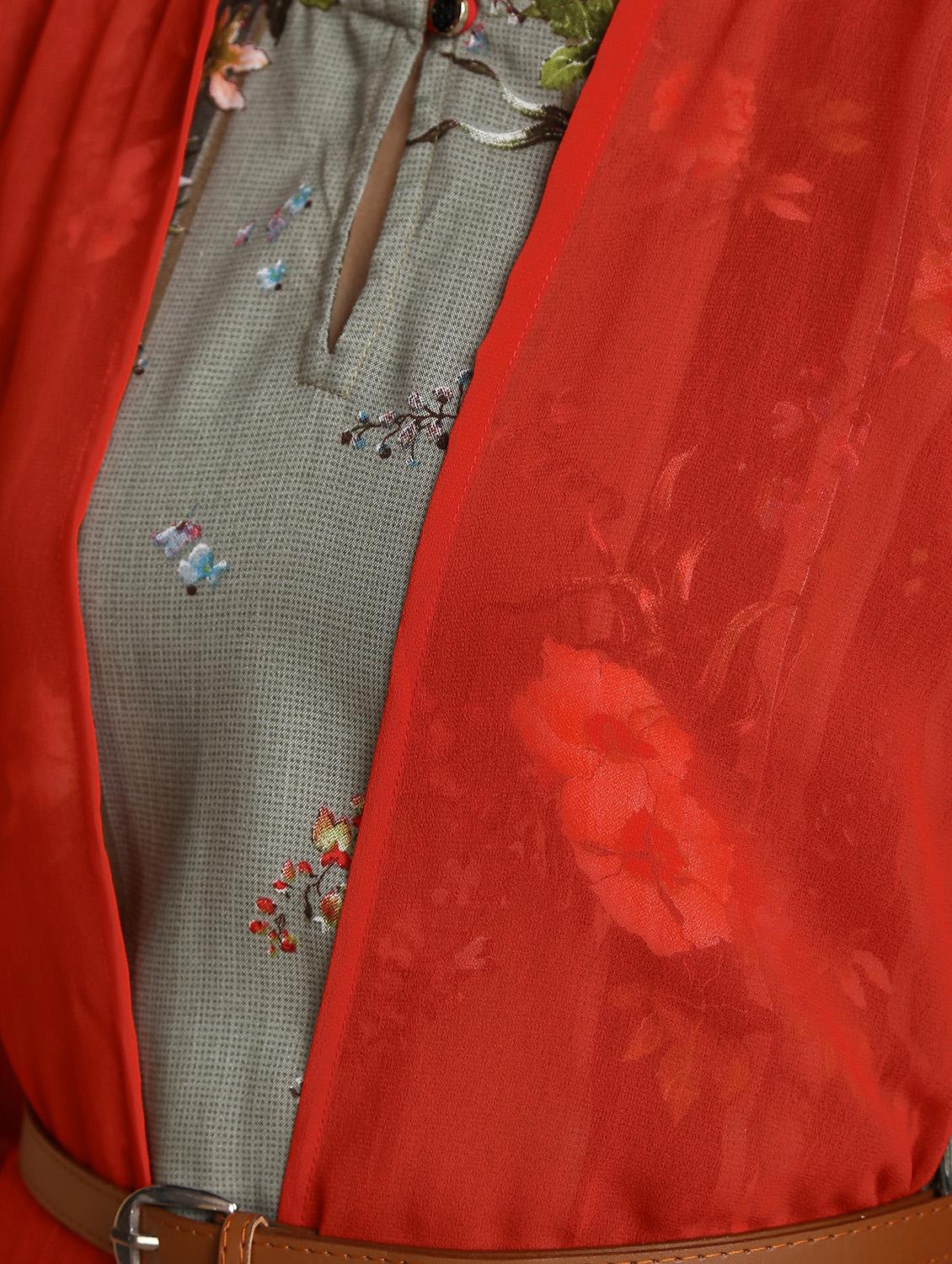 floral printed kurta with jacket - 16444639 - Zoom Image - 6