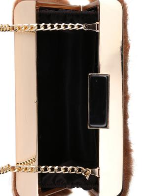 brown metal regular clutch - 16450141 - Standard Image - 3