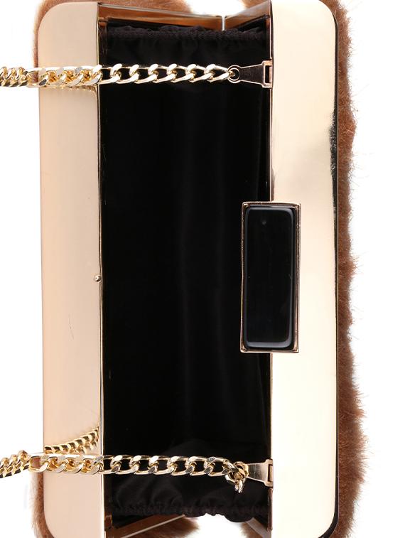 brown metal regular clutch - 16450141 - Zoom Image - 3