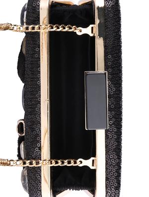 black metal regular clutch - 16450145 - Standard Image - 3