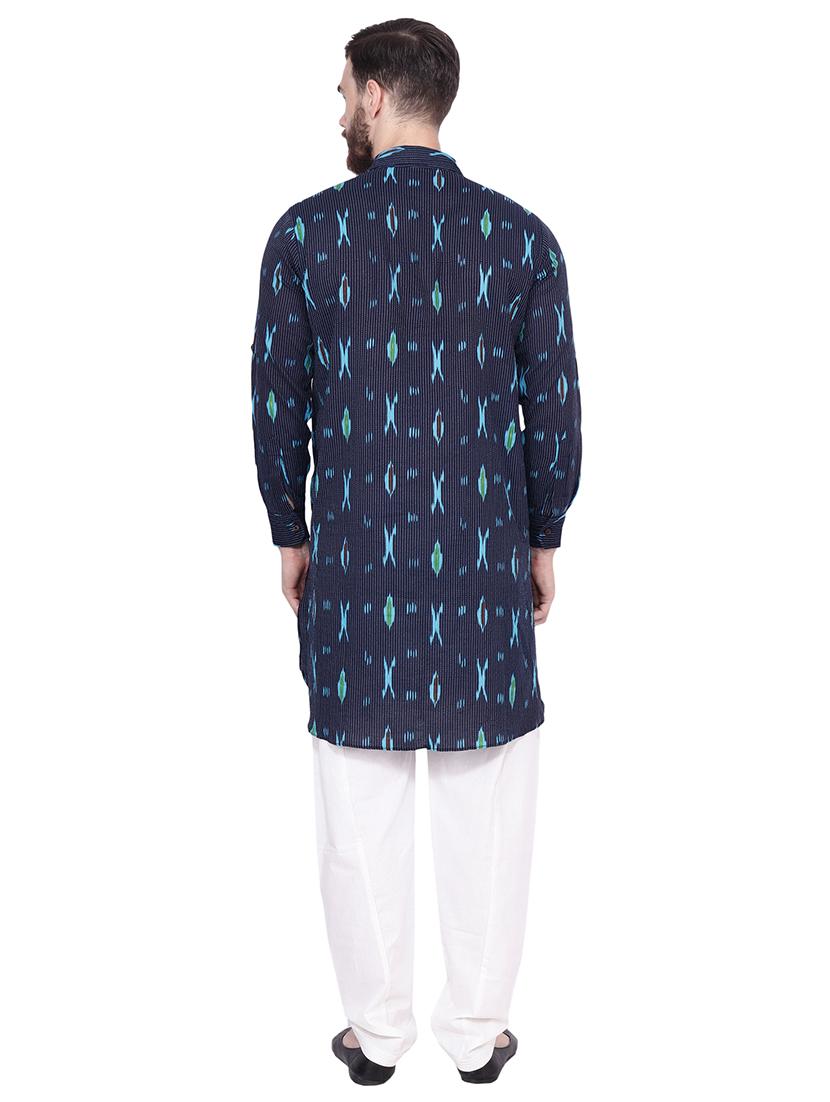 navy blue ikat pathani set - 16451115 - Zoom Image - 3