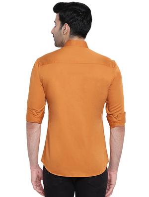 orange solid casual shirt - 16451299 - Standard Image - 3