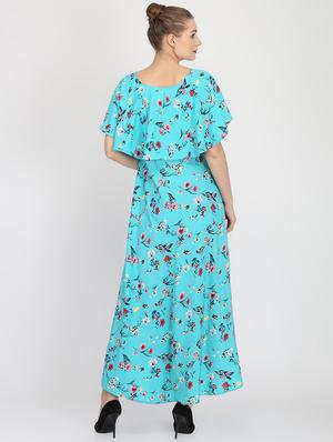 cape sleeved floral a-line dress - 16453988 - Standard Image - 3