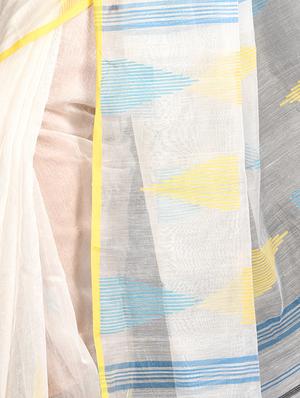 Self-design jamdani saree - 16456099 - Standard Image - 3