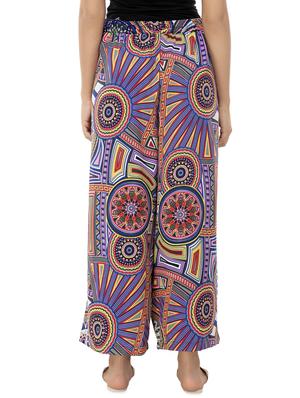high rise printed palazzo - 16456155 - Standard Image - 3