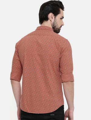 brown printed casual shirt - 16456434 - Standard Image - 3