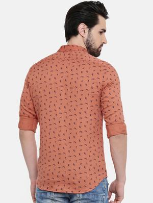 brown printed casual shirt - 16456442 - Standard Image - 3