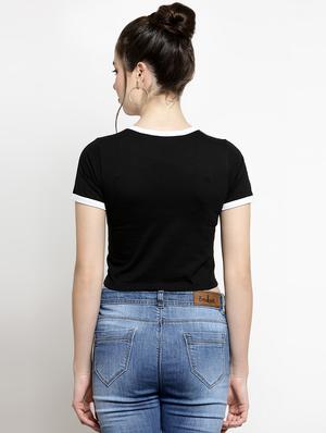 contrast detail quirky crop tee - 16456819 - Standard Image - 3