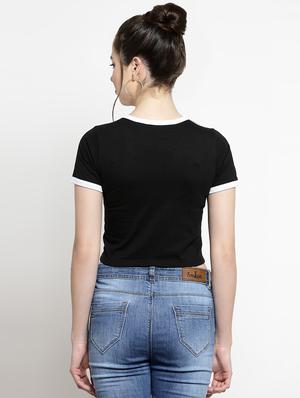 contrast detail quirky crop tee - 16456843 - Standard Image - 3