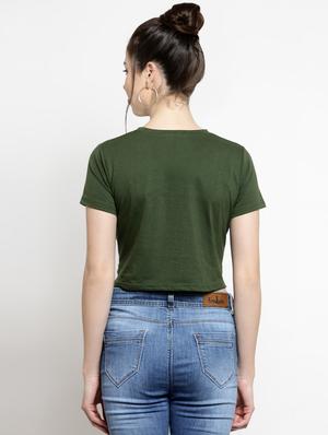 knot detail solid crop tee - 16456856 - Standard Image - 3