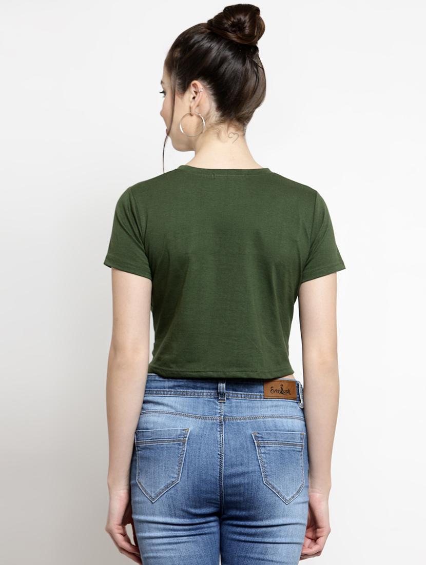 knot detail solid crop tee - 16456856 - Zoom Image - 3