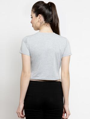 knot detail solid crop tee - 16456857 - Standard Image - 3