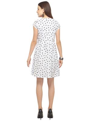 round neck pleated a-line dress - 16457103 - Standard Image - 3