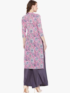 floral printed straight kurta - 16458093 - Standard Image - 3