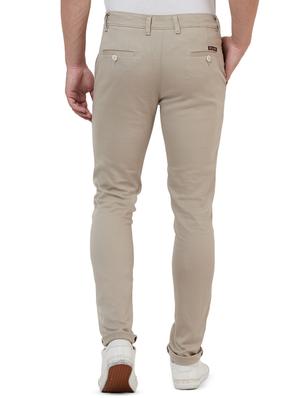 beige solid chinos - 16458279 - Standard Image - 3
