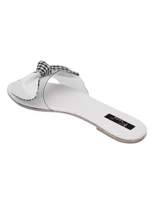 white slip on sandals - 16459547 - Standard Image - 3