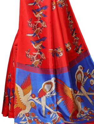 conversational printed saree with blouse - 16460174 - Standard Image - 3