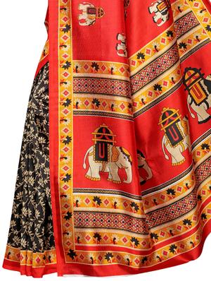 conversational printed saree with blouse - 16460192 - Standard Image - 3