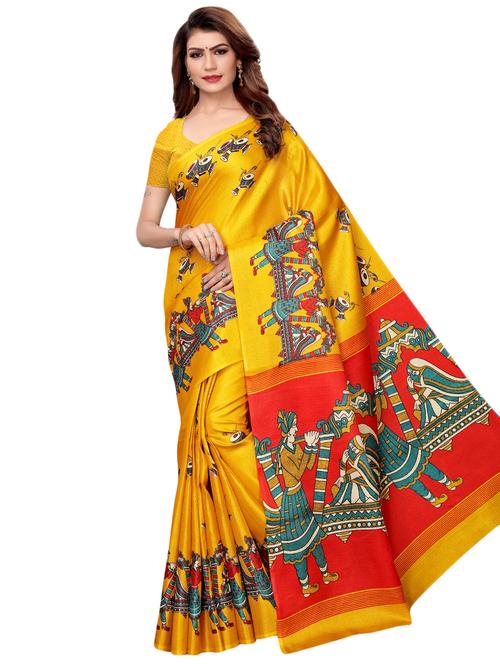 conversational printed saree with blouse - 16460220 - Standard Image - 1