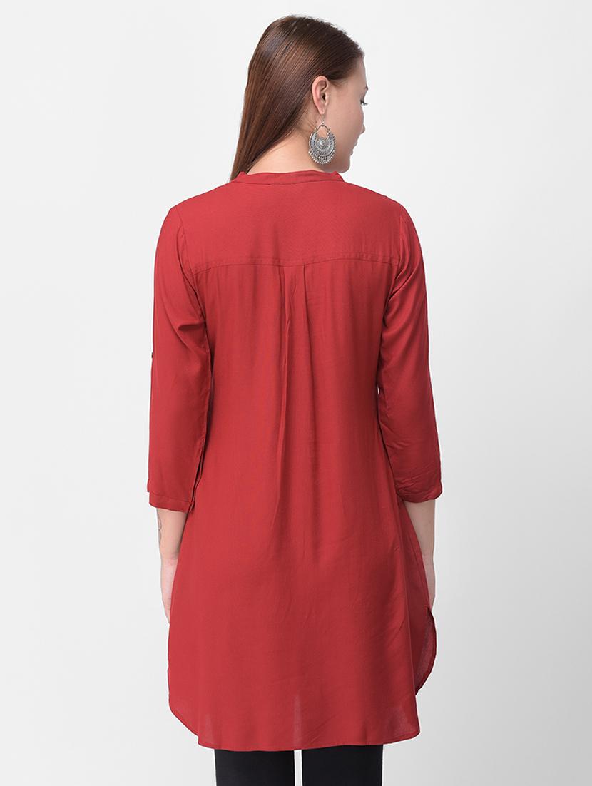 solid straight kurti - 16461666 - Zoom Image - 3