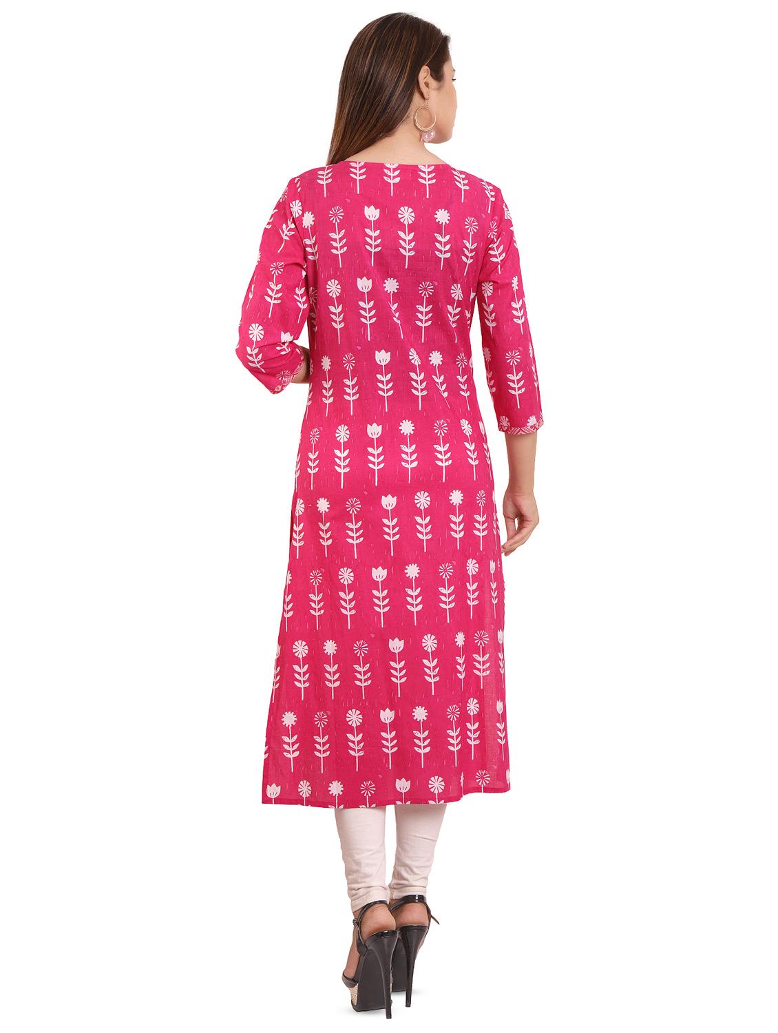 block printed straight kurta - 16462306 - Zoom Image - 3