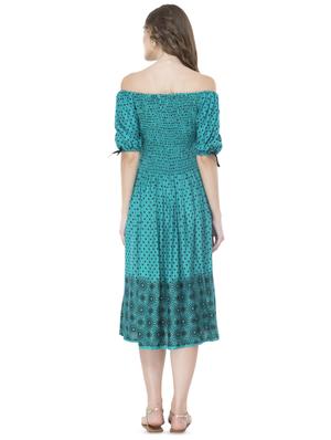 off shoulder smocked maxi dress - 16465283 - Standard Image - 3