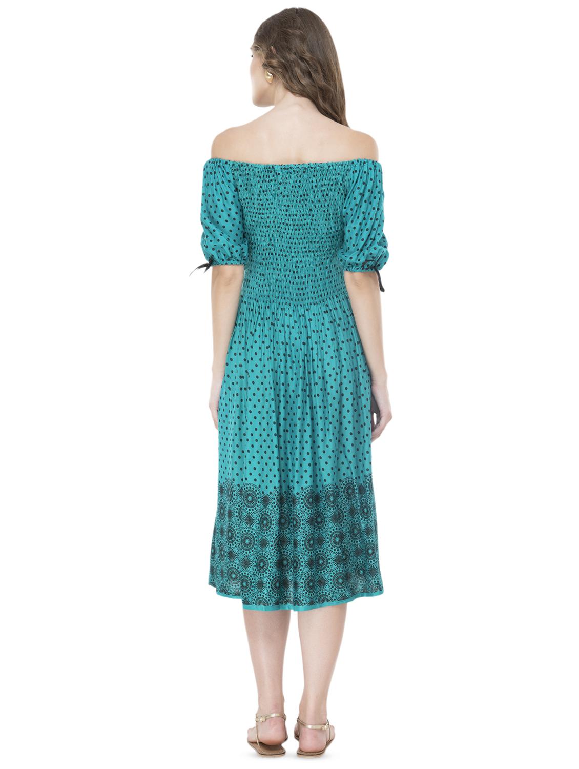 off shoulder smocked maxi dress - 16465283 - Zoom Image - 3