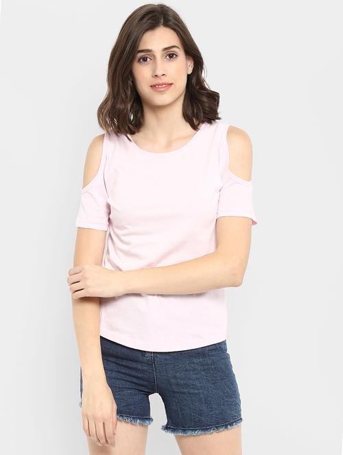 cold shoulder solid tee - 16465530 - Standard Image - 1