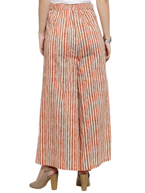 high rise striped palazzo - 16465761 - Zoom Image - 3