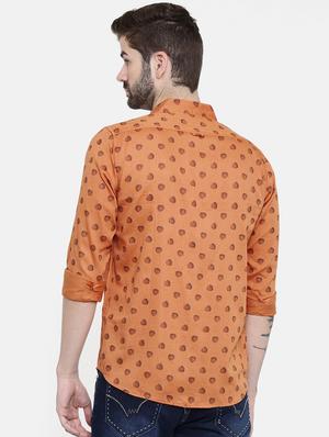 orange printed casual shirt - 16466203 - Standard Image - 3