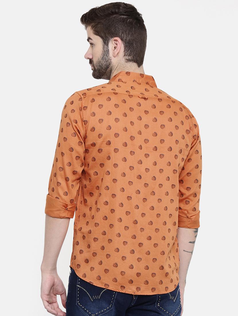 orange printed casual shirt - 16466203 - Zoom Image - 3