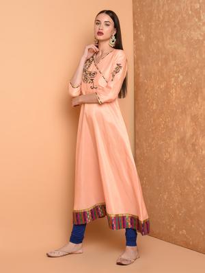 embroidered angrakha suit set - 16466326 - Standard Image - 3