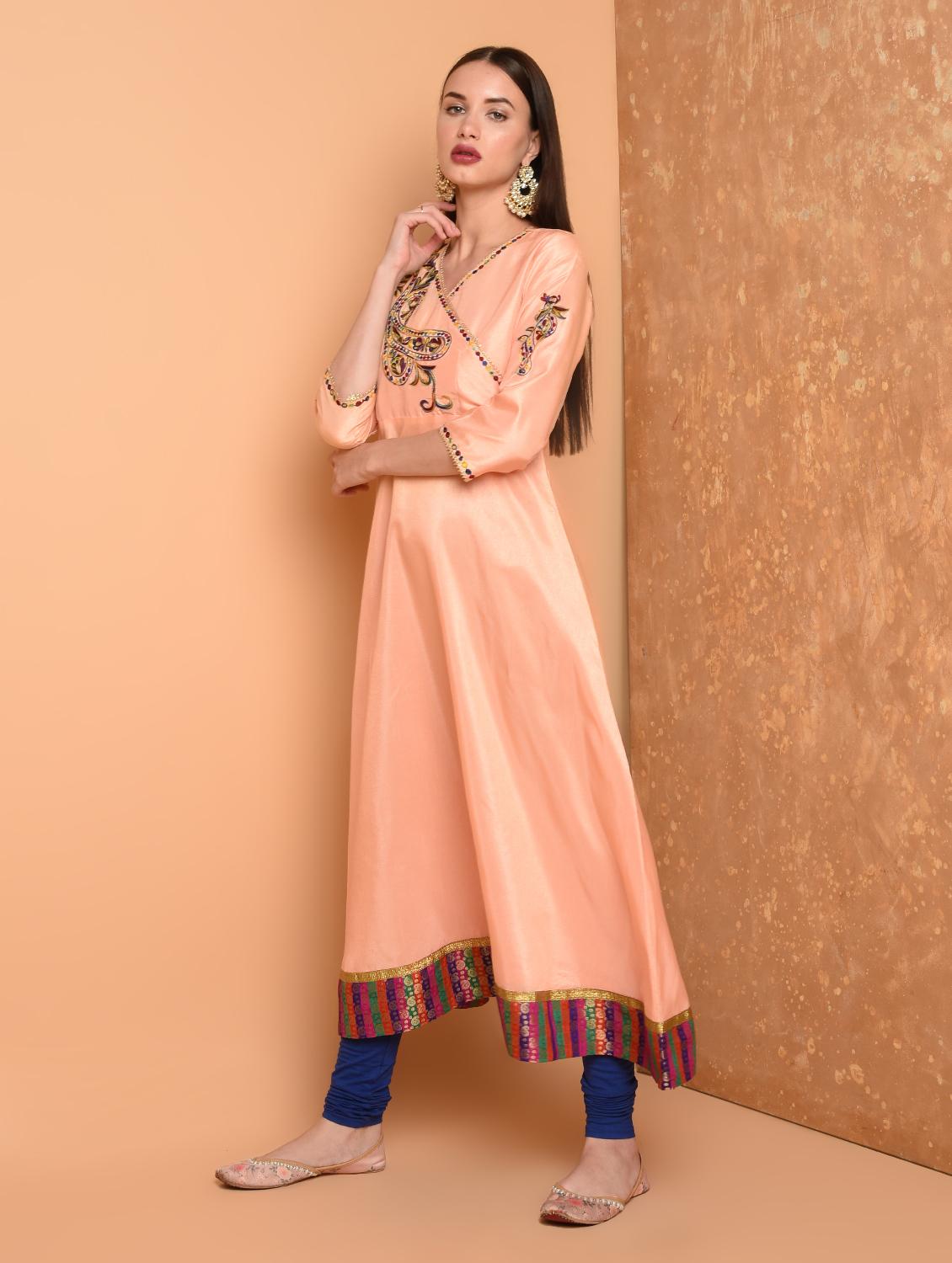embroidered angrakha suit set - 16466326 - Zoom Image - 3