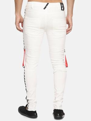 white side tape distressed denim jeans - 16466359 - Standard Image - 3