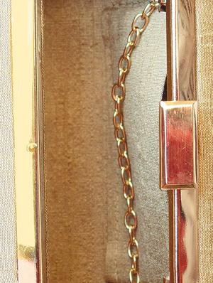 gold metal box clutch - 16466429 - Standard Image - 3