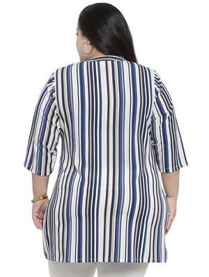 mandarin neck striped tunic - 16466514 - Standard Image - 3