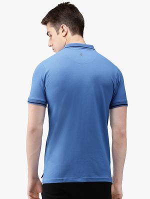 blue solid polo t-shirt - 16467579 - Standard Image - 3