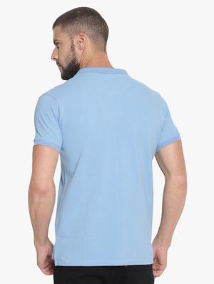 light blue solid polo t-shirt - 16467635 - Standard Image - 3