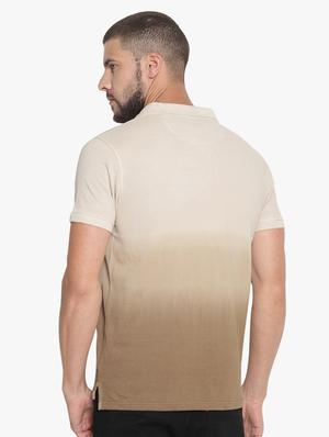 beige ombre polo t-shirt - 16467643 - Standard Image - 3
