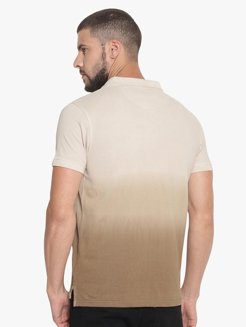 beige ombre polo t-shirt - 16467643 - Zoom Image - 3