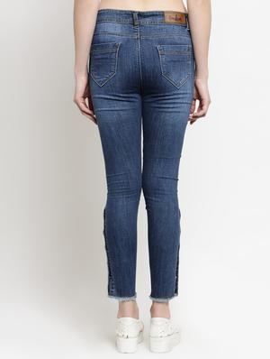 frayed hem stone washed jeans - 16468088 - Standard Image - 3