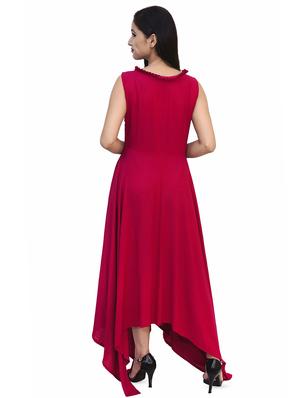 tie up neck asymmetric maxi dress - 16468485 - Standard Image - 3