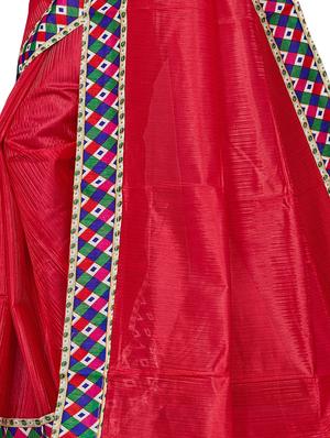 printed lace border saree with blouse - 16468692 - Standard Image - 3