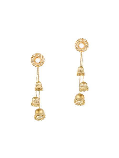 gold metal drop earring - 16468743 - Standard Image - 1
