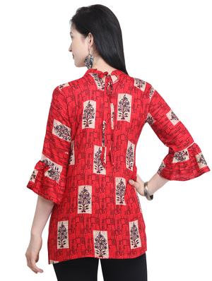 printed a-line kurti - 16470240 - Standard Image - 3