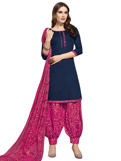 printed unstitched suit - 16471331 - Very Small Image - 1
