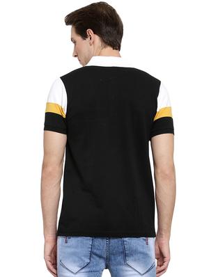 black color block polo t-shirt - 16472667 - Standard Image - 3