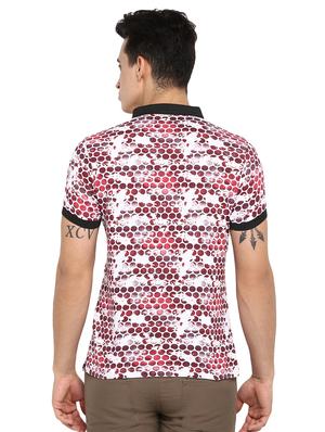 red printed collared t-shirt - 16472698 - Standard Image - 3