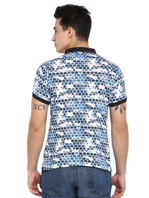 blue printed collared t-shirt - 16472699 - Standard Image - 3