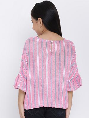 bell sleeve striped top - 16472933 - Standard Image - 3